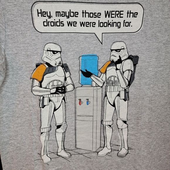 Star Wars Graphic SS Tee Grey Maybe Those Were the Droids - Size Medium - Picture 1 of 4